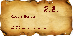 Rieth Bence névjegykártya